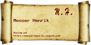 Messer Henrik névjegykártya